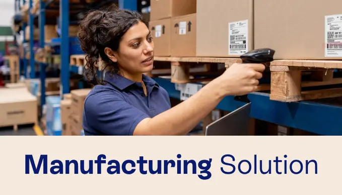 A person performing inventory counts in an ERP for manufacturing environment.