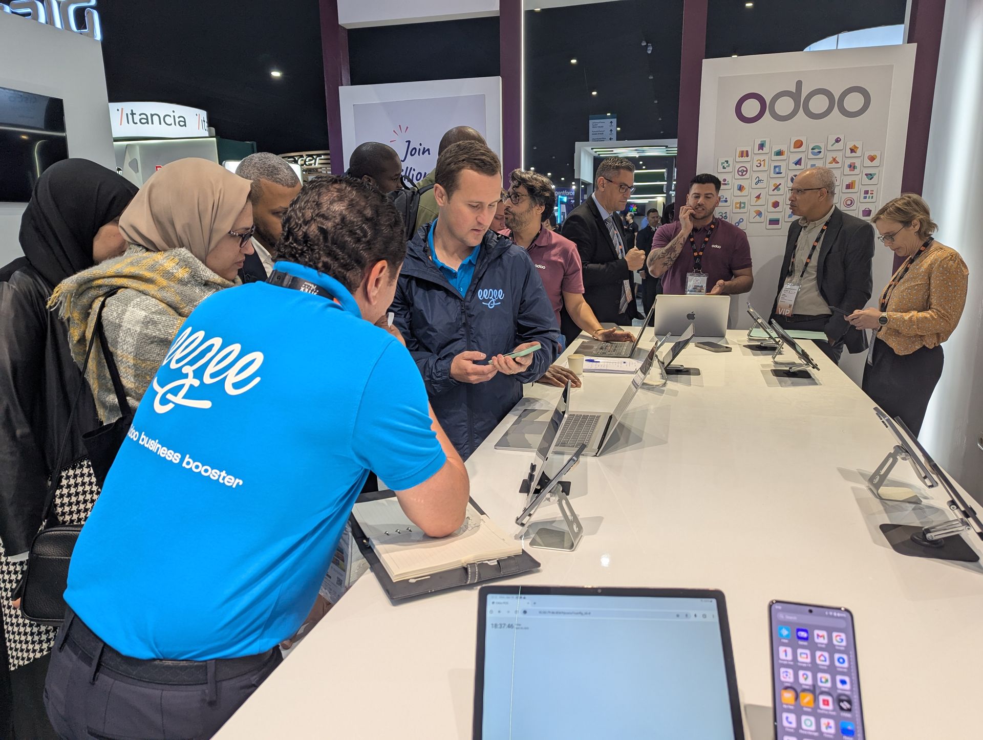 Eezee-it team at the Odoo booth during an international event