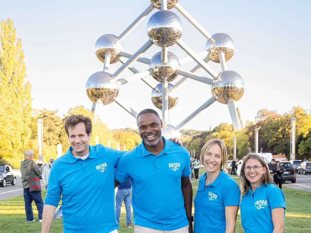 Eezee team in front of the Atomium in Brussels